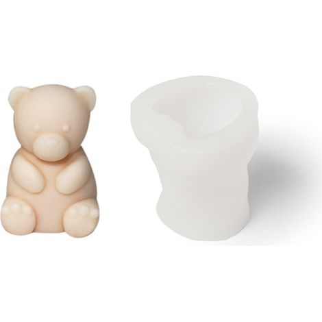 Silikon-Kerzenform, kleiner Teddybär, 60 x 57 x 71 mm (1/3)