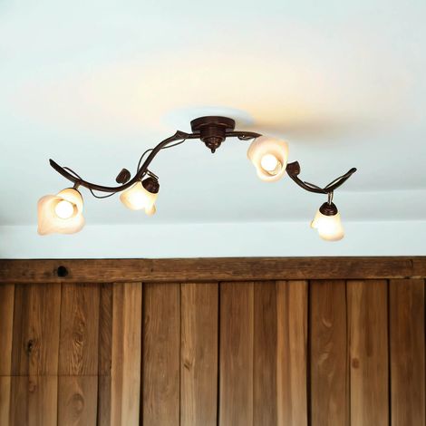 Plafonnier Salon Shabby Marron Floral (1/5)
