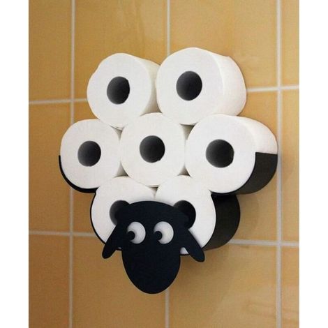 Bardusch - Porte-rouleau de papier toilette mural en forme de mouton en métal Noir[188] (1/3)