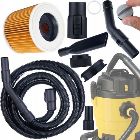Set Manguera 4m + Filtro Lavable – Limpieza Eficaz  Poliester  Compatible Con Aspiradoras Kärcher MV2-MV3