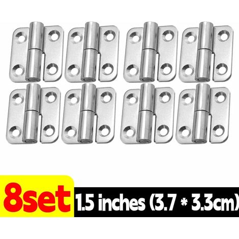 (1,5 pouce - Lot de 8) Charnières de porte universelles avec connecteur, charnière amovible à languette, en acier inoxydable, joint coulissant, quincaillerie pour portes de placards et armoires (1/5)