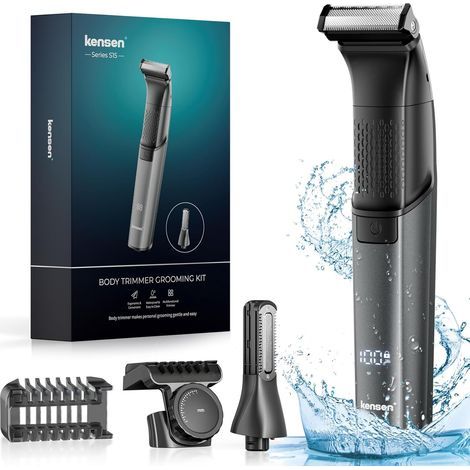 Kensen Intimrasierer für Männer, 100 Minuten Akkulaufzeit, elektrischer Intimrasierer mit USB-C-Anschluss, wasserdicht, für Nass- und Trockenrasur, mit Kammaufsatz für Intimbereich, Rumpf und Unterhos (1/5)