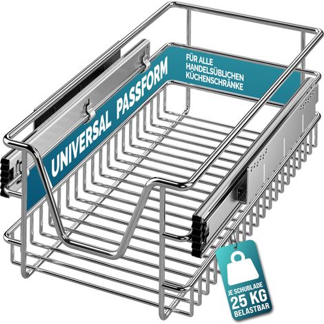 CASARIA® Cestello Estraibile Sottolavello Cassetto Telescopico Metallo Guide Scorrevoli 20kg 30cm / 40cm / 50cm / 60cm 30cm Wide cabinets (en)