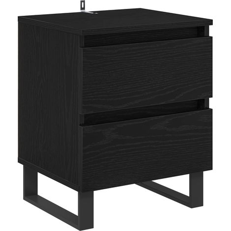 Maison Exclusive - Armadio da Notte Rovere Nero 40 x 35 x 50 cm Legno multistrato (1/5)