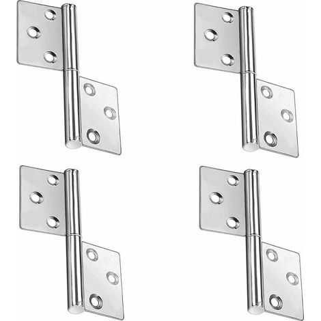 Stück Klappscharnier Edelstahl Möbelscharniere Edelstahl Abhebescharnier Starker und stabiler Edelstahl für Möbelbeschläge Schrankschutz Tür Schublade, Silber (1/4)