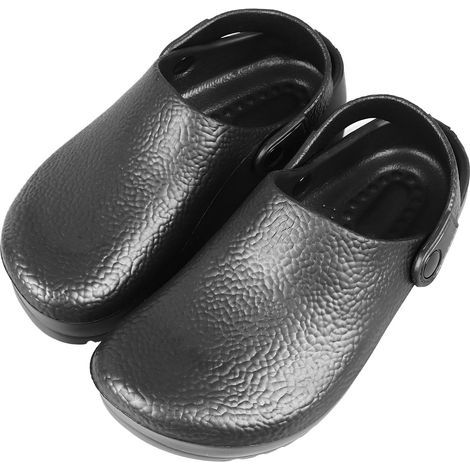 Men's Summer Chef Shoes in Black EVA Rubber, Breathable and Non-Slip, Restaurant Style, Size 38 (1/5)