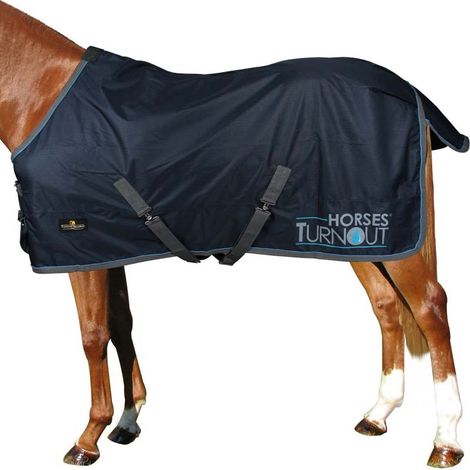 155 cm, Blu: Coperta impermeabile da paddock senza imbottitura e tessuto esterno 600 denari modello Turnout