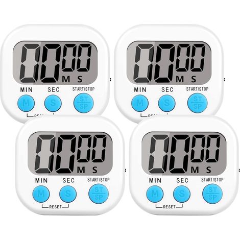 4 Minuteur, Écran LCD, Alarme Forte, Magnétique, Cuisine Étude (1/5)