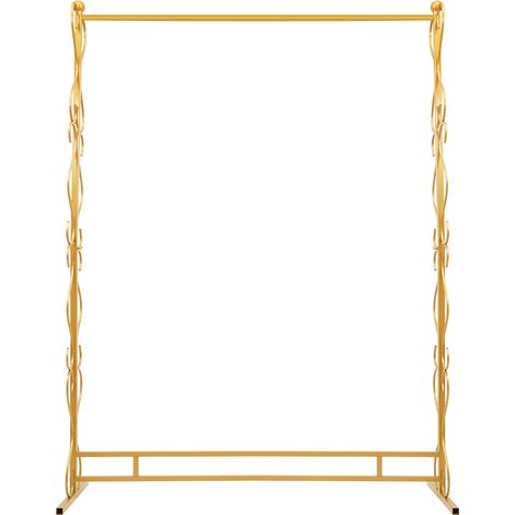 Portant à Vêtements Doré Sur Pied, Porte-manteau en Acier, Présentoir pour Robe de Mariée, Charge 10 kg, 150 x 45 x 205 cm (1/5)