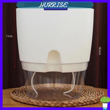 Pot De Fleurs - Double Couche - Arrosage Automatique - Transparent - Pour Intérieur Bureau Jardin - 1 Pièce (1/5)