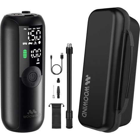 Gonfleur Pneus Voiture, Pompe A Velo, Gonflage en 1 Minute, 150PSI Compresseur à Air Portatif pour Voitures, Vélos, Motos et Ballons avec Arrêt Automatique, Ecran LCD et Lampe LED (1/5)