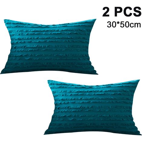 Ensemble de deux housses de coussin décoratives à pompons, ultra-douces, convenant aux canapés, chambres et salons.