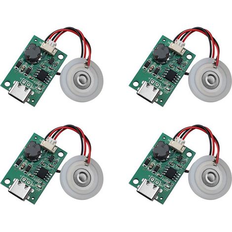 4X Transductor de atomizador de niebla ultrasónico USB, placa de película del atomizador, accesorios, junta de goma para humidificador