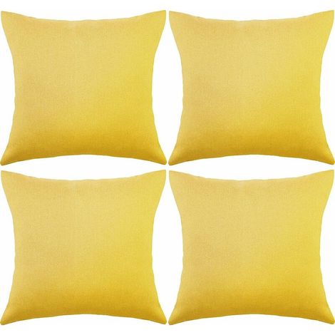 royaluxe - 4 Paquets Housses de Coussin Imperméables Décoratif Extérieur Terrasse Balcon, Housse de Coussin Jardin Carré, Coque d'oreiller de Revêtement PU pour Canapé, Lit, Patio, 18 x 18 Pouces (Jau (1/5)