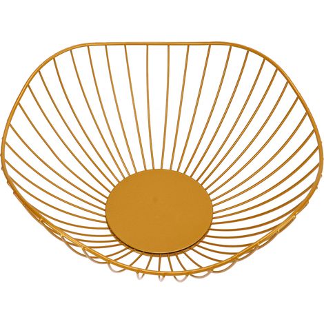 Corbeille à fruits en métal ajouré, résistante et aérée, en métal épais et durable, idéale pour les fruits, les légumes et le pain. (1/5)