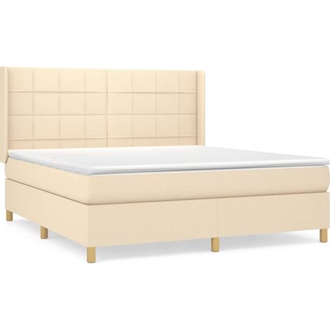 Maison Exclusive - Boxspringbett mit Matratze Creme 180x200 cm St