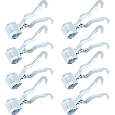 Set of 8 multi-purpose iron tent pegs for camping, with diameters from 1.6 cm to 2.5 cm, silver (1/5)