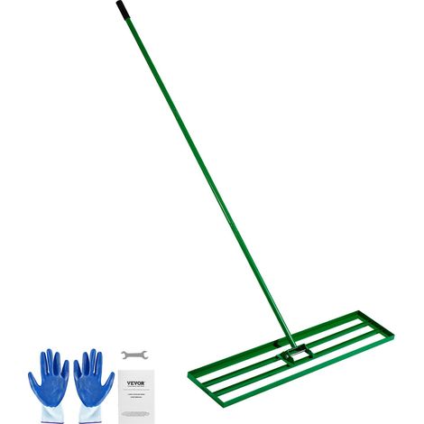 Râteau de Nivellement de Pelouse 121,5x25,2 cm Raclette à Gazon avec Manche en Acier 198 cm Râteau Niveleur pour Jardin, Terrains de Golf, Exploitations Agricoles, Sable, Terre, Compost, Mousse (1/5)