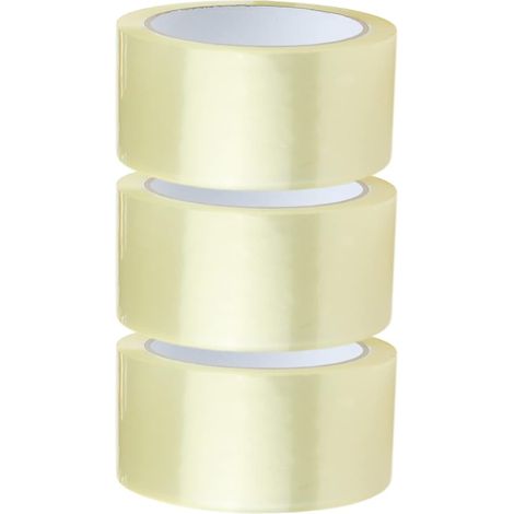Nastro adesivo trasparente per imballaggio - 3 rotoli 48 mm x 66 m - Scatole/spedizioni/traslochi/pacchi (1/5)