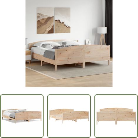 Sommeil - Cadre de lit sans matelas 200x200 cm bois massif de pin (1/5)