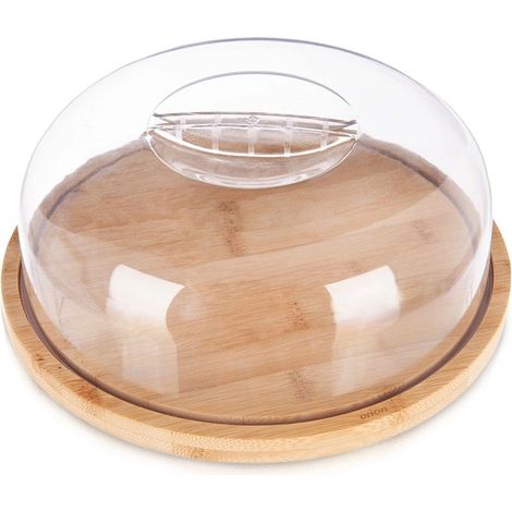 Round bamboo cheese board with dome lid 26 cm 235492462 (1/5)