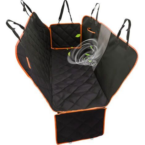 Housse de Siège d'auto pour Chien Banquette Arrière Antidérapant et Imperméable Mise à Niveau Matérielle avec Fenêtre de Visualisation Protection Coffre Universelle Voiture 137X147 cm Noir (1/5)
