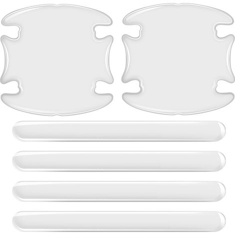 Lntyq 8-teilige transparente Folie für Autotürgriffe, kratzfester Autolackschutz, Antikollisionsaufkleber für die Seite, universeller Schutzaufkleber für die Karosserie (1/5)