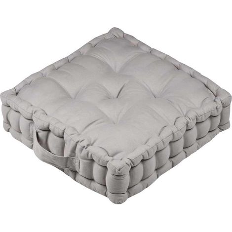 Coussin de sol en satin de coton - OXFORD - Naturel