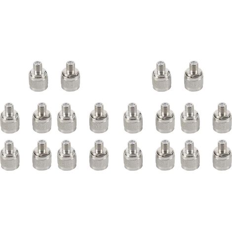 20 connecteurs adaptateurs coaxiaux RF de type N mâle vers type F femelle, adaptés aux antennes sans fil, argent. (1/5)