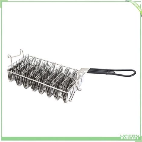 Friteuse à coquilles de tacos - FAFECIY - Panier à tacos - Acier inoxydable - 8 grilles - Longue poignée (1/5)