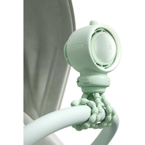 Ventilatore per passeggino di grandi dimensioni, ventilatore per culla senza pale, ventilatore da scrivania, ventilatore portatile ricaricabile a batteria con tecnologia Air Turbo, luce notturna, rega (1/5)