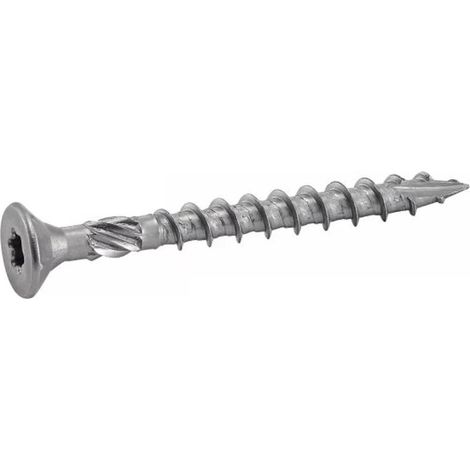 100 Vis pour Bois Tendre Tête Fraisée Six Lobes 6 x 60/40 mm - Inox A2 - D-Work