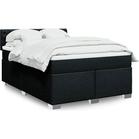 Boxspringbett mit Matratze Schwarz 160x200 cm Stoff