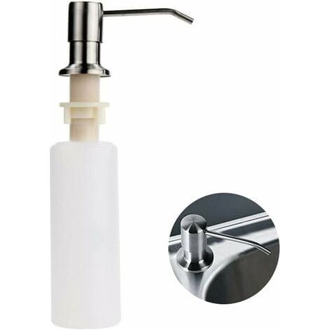 Distributeur Savon évier Cuisine Acier Inoxydable Distributeur Savon Cuisine encastrable Distributeur détergent Rechargeable pour évier Cuisine Ensemble (1/5)