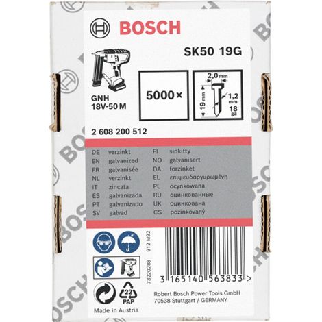 Bosch Senkkopf-Stift SK50 19G, 1,2 mm, 19 mm, verzinkt - 2608200512 (1/5)