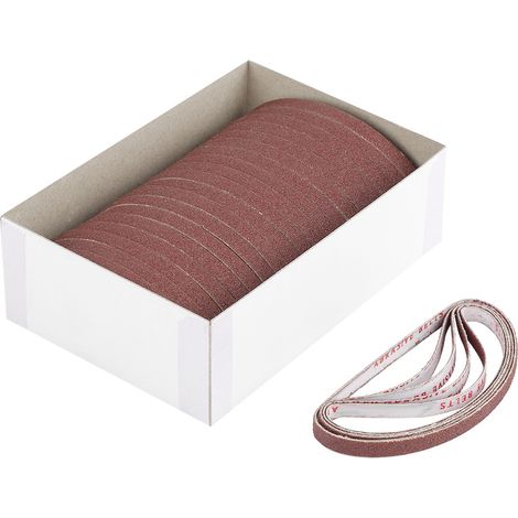 100 bandes abrasives de polissage pour ponceuse à doigt, lot de 100 pièces, grain fin, compatibles avec limes à courroie (1/5)