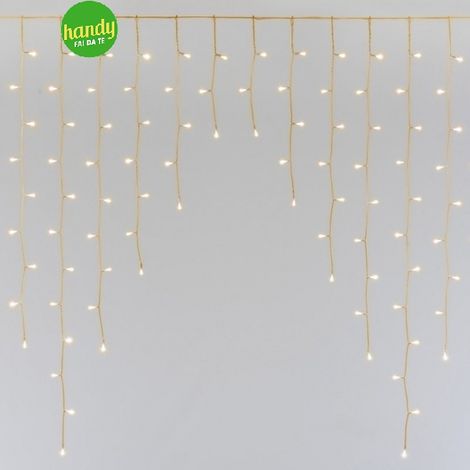 Tenda luminosa natalizia lotti 300 led bianco caldo mt.4,5