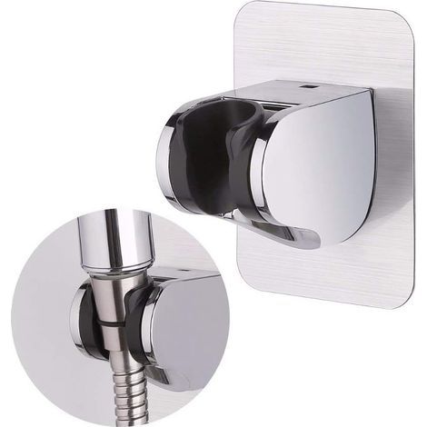 Soporte para ducha, soporte de pared desmontable para cabezal de ducha con ángulo ajustable, impermeable, resistente, de alta resistencia, para montaje en pared en baños y hoteles. (1/5)