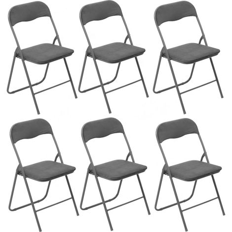 Lot de 6 chaises pliantes en velours (1/2)