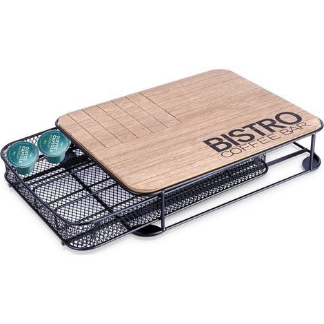 Porte capsule pratique en metal noir mat et mdf (1/5)