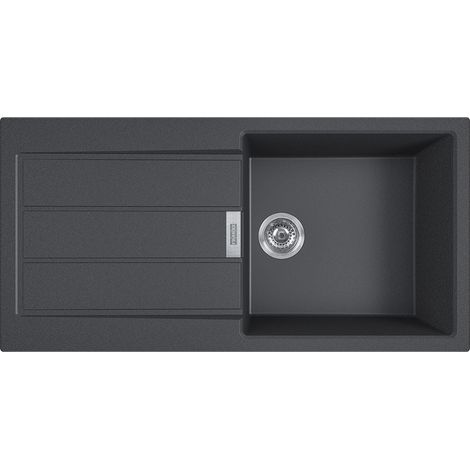 Sirius 2.0 S2D 611-100 Tectonite évier à encastrer 1 bac, avec égouttoir, Noir