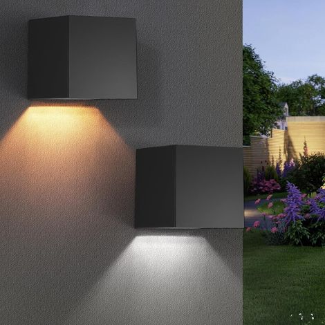 Lampe murale solaire extérieure, lot de 2 lampes LED ultra-lumineuses, 2 modes d’éclairage, étanchéité IP65, veilleuse pour jardin, cour, garage, escalier, clôtures et portes d’entrée (1/5)