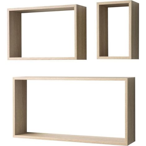 Set mit 3 Shelvy Rec Wandregalen rechteckige Form Sonoma Eiche Farbe