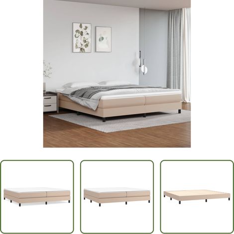 Kunstlederbett - Boxspringbettgestell Cappuccino-Braun 200x200 cm Kunstleder (1/5)