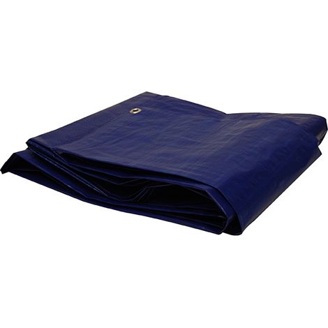 Bâche De Protection Avec Oeillets D'arrimage Pour Protection Du Bois. Dimensions : L: 6 M - L: 1,8 M - 80 G/m2