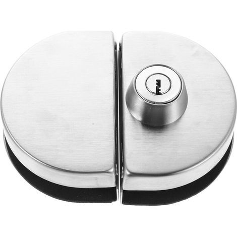 Serrure pour Porte Vitrée Double Face en Acier Inoxydable 201 sans Perçage avec Clés Verrouillage Robuste pour Portes Coulissantes en Verre Sécurité pour Vitrines et Bureaux (1/5)