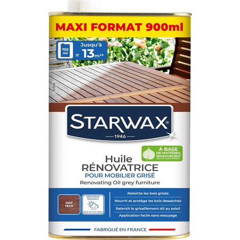 Huile rénovatrice pour mobilier grisé 900ml teinte teck (1/5)