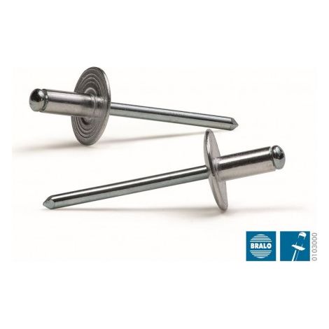 RIVET 4.0 X 12 ALUMINIUM 250 PCS. TÊTE LARGE - 1040004012