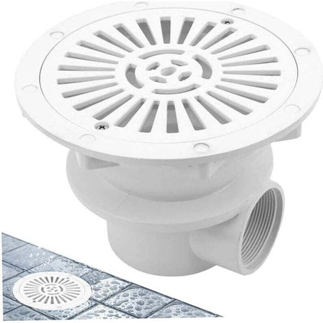 Drain Principal de Piscine pour Piscine, Couvercle de Vidange Universel Rond pour Piscine au Sol G2 Accessoires de Drainage pour Piscine Souterraine étang Aquarium, Blanc (1/4)