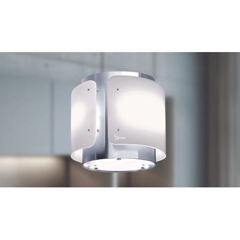 HOTTE DESSY cm. 40 - Acier inoxydable, verre blanc - 800 m³/h